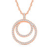 Thumbnail Image 1 of 1/6 CT. T.W. Diamond Spiral Pendant in 10K Rose Gold