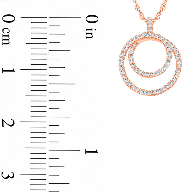 Main Image 2 of 1/6 CT. T.W. Diamond Spiral Pendant in 10K Rose Gold