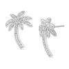 Thumbnail Image 1 of 1/20 CT. T.W. Diamond Palm Tree Stud Earrings in Sterling Silver