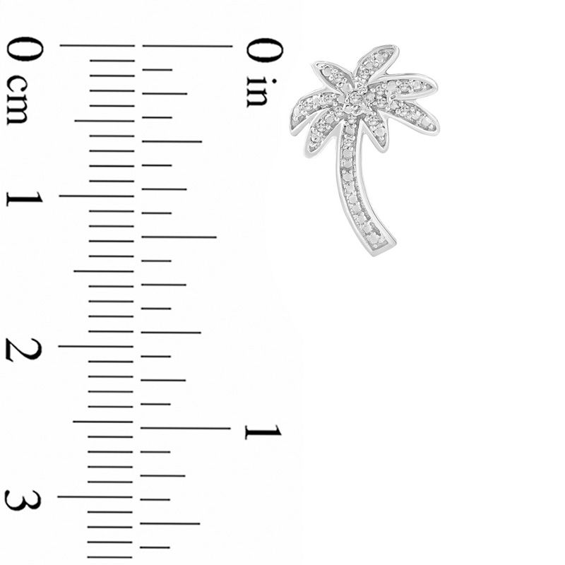 1/20 CT. T.W. Diamond Palm Tree Stud Earrings in Sterling Silver