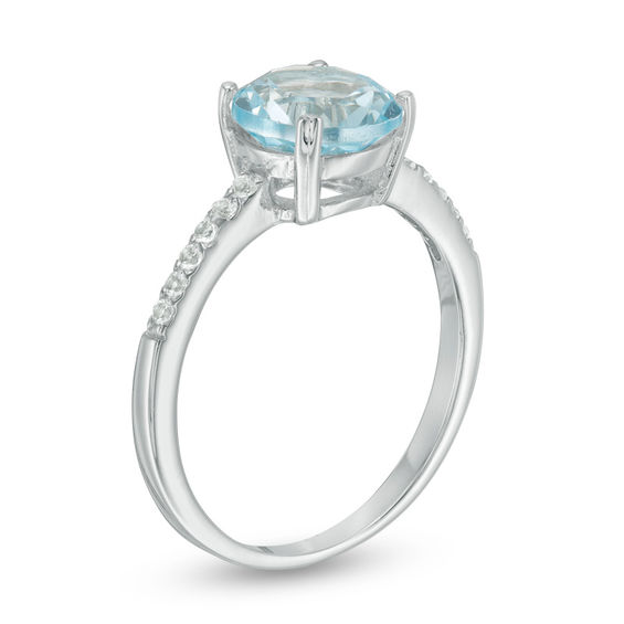 8.0mm Blue and White Topaz Ring Sterling Silver