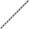Thumbnail Image 1 of Lab-Created Blue and White Sapphire Tennis Bracelet in Sterling Silver - 7.25"