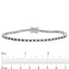 Thumbnail Image 2 of Lab-Created Blue and White Sapphire Tennis Bracelet in Sterling Silver - 7.25"