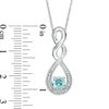 Thumbnail Image 1 of Blue Topaz and Beaded Cascading Infinity Pendant and Drop Earrings Set in Sterling Silver