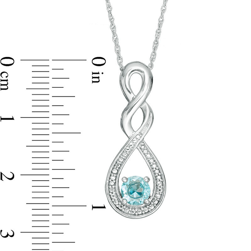 Main Image 2 of Blue Topaz and Beaded Cascading Infinity Pendant and Drop Earrings Set in Sterling Silver