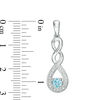 Thumbnail Image 2 of Blue Topaz and Beaded Cascading Infinity Pendant and Drop Earrings Set in Sterling Silver