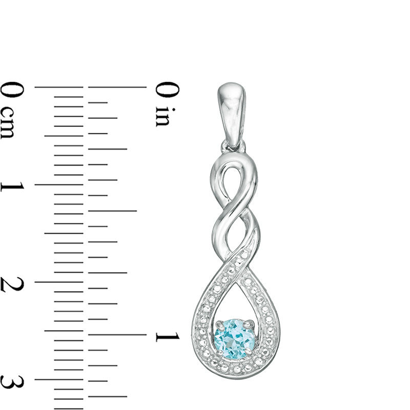 Main Image 3 of Blue Topaz and Beaded Cascading Infinity Pendant and Drop Earrings Set in Sterling Silver