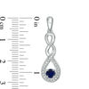 Thumbnail Image 3 of Lab-Created Blue Sapphire and Beaded Cascading Infinity Pendant and Drop Earrings Set in Sterling Silver