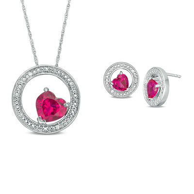 heart shaped ruby earrings