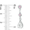 Thumbnail Image 1 of Pear-Shaped Lab-Created White and Pink Sapphire Vintage-Style Drop Earrings in Sterling Silver