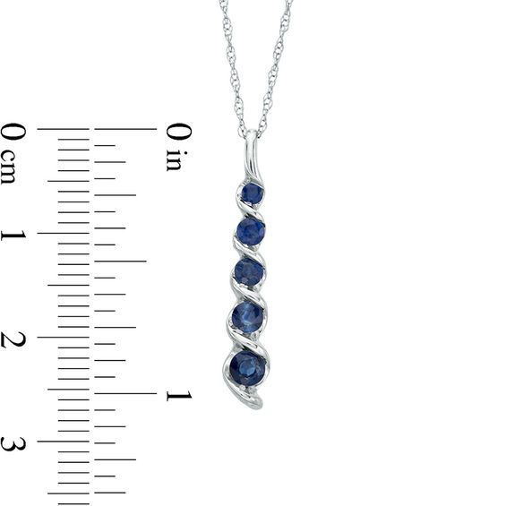 Journey Blue Sapphire Cascading Pendant in 10K White Gold