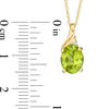 Thumbnail Image 1 of Oval Peridot and Diamond Accent Swirl Top Pendant in 10K Gold