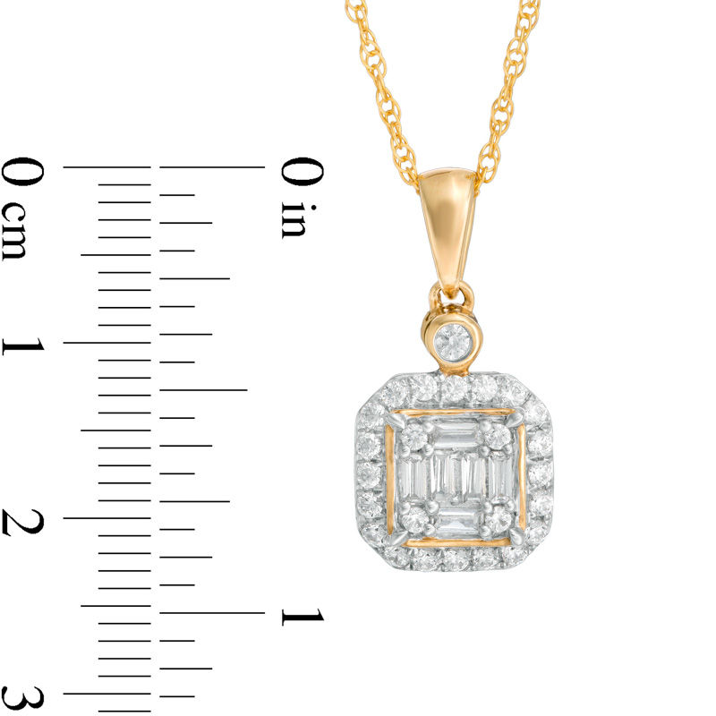 Main Image 2 of 1/2 CT. T.W. Composite Diamond Octagon Frame Pendant in 10K Gold