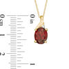 Thumbnail Image 1 of Oval Garnet and Diamond Accent Swirl Top Pendant in 10K Gold