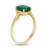 Thumbnail Image 1 of Oval Lab-Created Emerald and Diamond Accent Bypass Swirl Shank Ring in 10K Gold