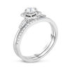 Thumbnail Image 1 of 3/8 CT. T.W. Diamond Flower Frame Bridal Set in 14K White Gold