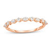 Thumbnail Image 0 of 1/4 CT. T.W. Marquise and Round Diamond Alternating Stackable Band in 14K Rose Gold