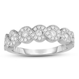 Infinity Rings Zales T W Diamond Infinity Vintage Style Band In 10k White Gold