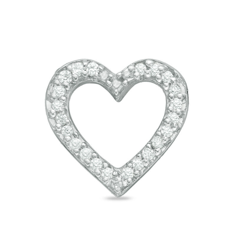 Main Image 1 of 1/20 CT. T.W. Diamond Heart Single Stud Earring in Sterling Silver