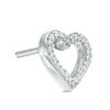 Thumbnail Image 2 of 1/20 CT. T.W. Diamond Heart Single Stud Earring in Sterling Silver