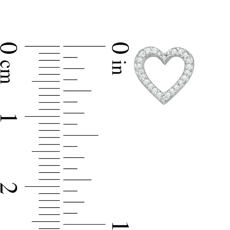 Main Image 3 of 1/20 CT. T.W. Diamond Heart Single Stud Earring in Sterling Silver