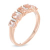 Thumbnail Image 2 of Oval Morganite and Diamond Accent Five Stone Ring in 10K Rose Gold