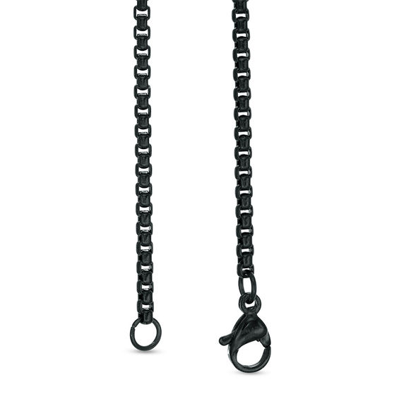 Men's Matte Anchor with Rope Pendant in Stainless Steel with Black IP - 24"