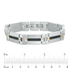 Thumbnail Image 2 of Men's Cable Stripe Link Bracelet in Stainless Steel and Two-Tone IP - 8.75"