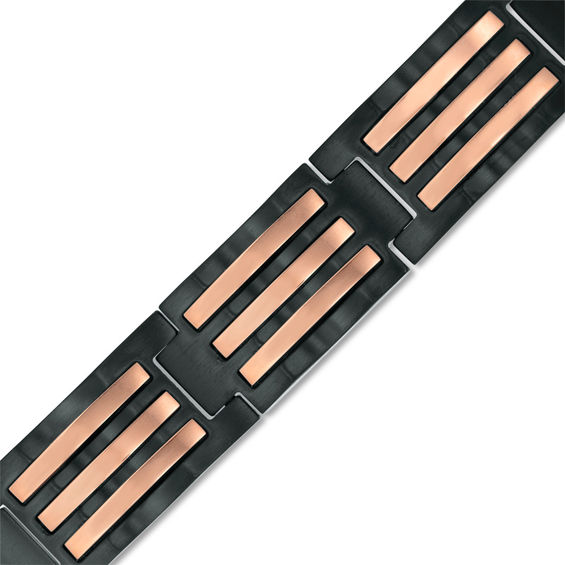 Men's 13.0mm Triple Row Link Bracelet in Stainless Steel with Two-Tone IP - 9.5" Men's 13.0mm Triple Row Link Bracelet in Stainless Steel with Two-Tone IP - 9.5"