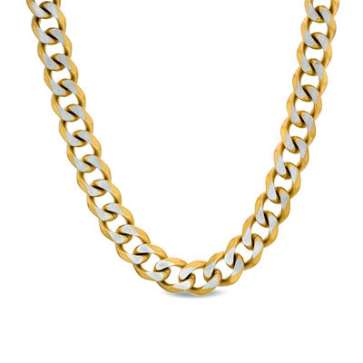 ICE BOX Mens Curb Chain Necklace Stainless Steel/Yellow Ion-Plated 30 