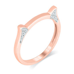 1/10 CT. T.W. Diamond Cat Ears Ring in 10K Rose Gold