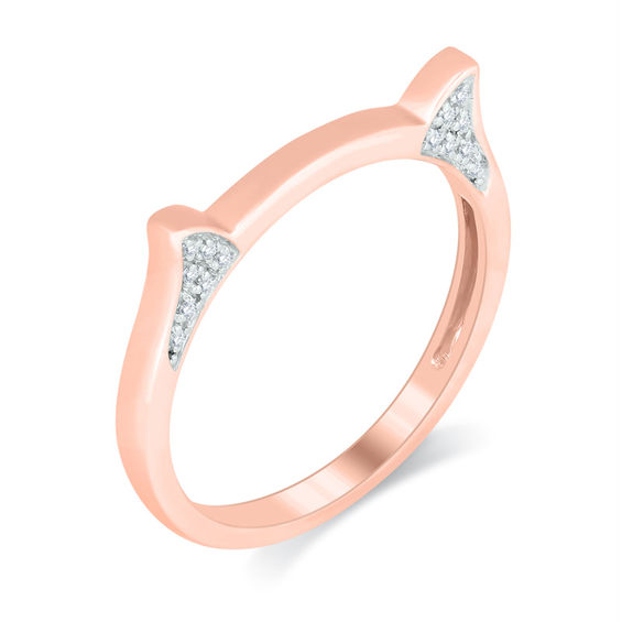 1/10 CT. T.w. Diamond Cat Ears Ring in 10K Rose Gold