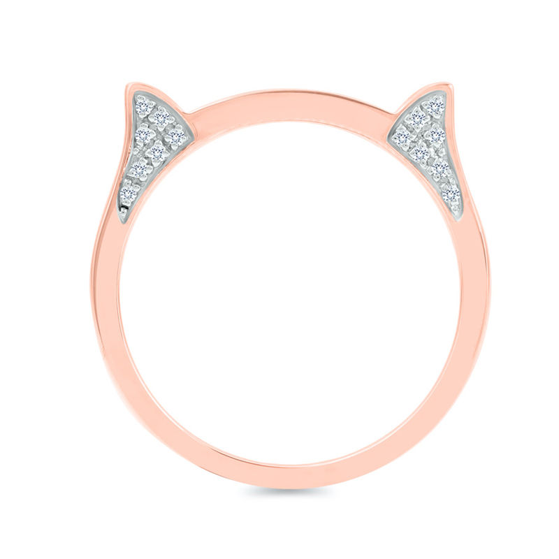 1 10 CT. T.W. Diamond Cat Ears Ring in 10K Rose Gold Zales