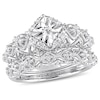 Thumbnail Image 1 of 1/5 CT. T.W. Diamond Tilted Square Frame Vintage-Style Bridal Set in Sterling Silver