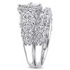 Thumbnail Image 2 of 1/5 CT. T.W. Diamond Tilted Square Frame Vintage-Style Bridal Set in Sterling Silver