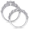 Thumbnail Image 3 of 1/5 CT. T.W. Diamond Tilted Square Frame Vintage-Style Bridal Set in Sterling Silver