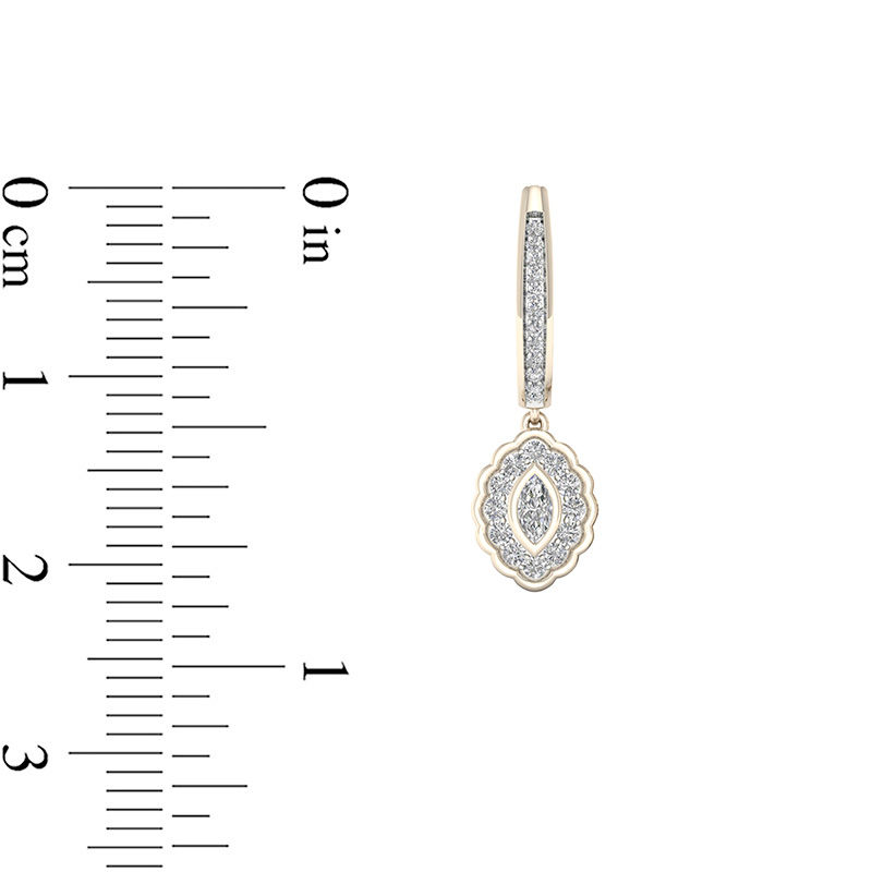 Diamond Marquise Charm Hoops Earrings, Diamond Hoop Earrings Dangle –  Melt'm Jewelry