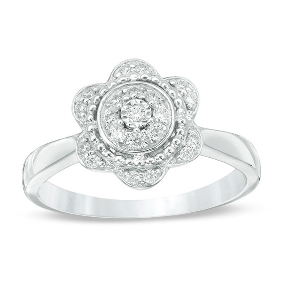 1/5 CT. T.w. Diamond Hepatica Ring in Sterling Silver