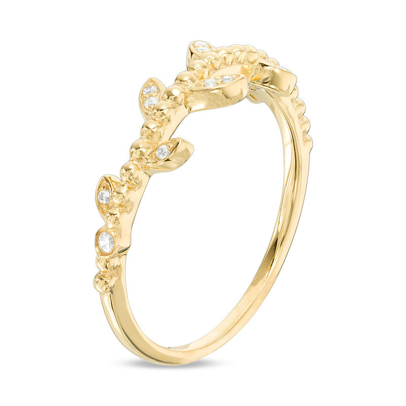 Main Image 2 of 1/20 CT. T.W. Diamond Vine Ring in 10K Gold