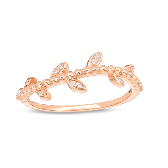 1/20 CT. T.w. Diamond Vine Ring in 10K Rose Gold