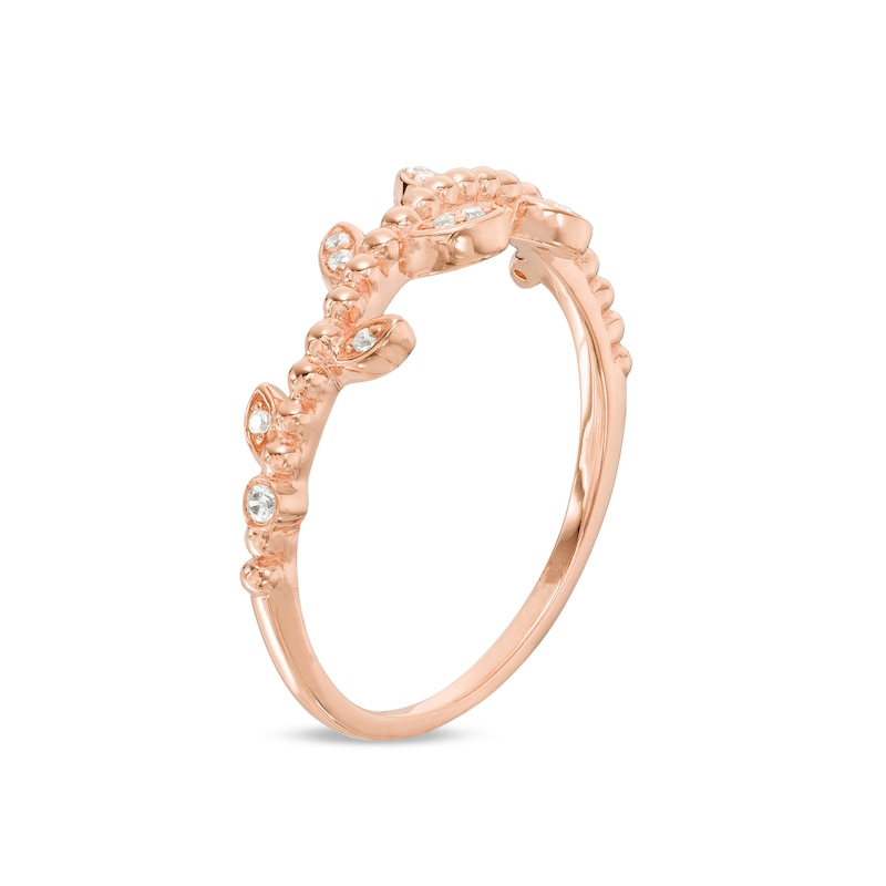 Main Image 2 of 1/20 CT. T.W. Diamond Vine Ring in 10K Rose Gold