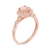 Thumbnail Image 2 of 6.0mm Morganite and 1/4 CT. T.W. Diamond Frame Vintage-Style Ring in 10K Rose Gold