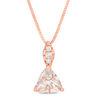 Thumbnail Image 1 of 6.0mm Trillion-Cut Morganite and Diamond Accent Drop Pendant in 10K Rose Gold