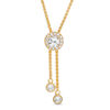 Thumbnail Image 1 of 5.0mm Lab-Created White Sapphire Frame Lariat-Style Bolo Necklace in Sterling Silver with 18K Gold Plate - 26"