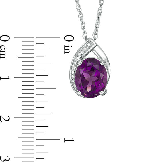 Oval Amethyst and Lab-Created White Sapphire Pendant and Stud Earrings Set in Sterling Silver