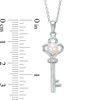 Thumbnail Image 2 of 4.5-5.0mm Freshwater Cultured Pearl and Lab-Created White Sapphire Key Pendant in Sterling Silver