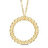 Thumbnail Image 1 of Beaded Circle Pendant in 10K Gold - 17.75"
