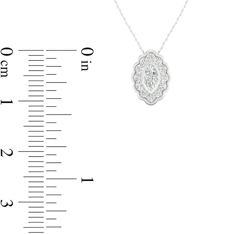 1/2 CT. T.W. Marquise Diamond Flower Frame Pendant in 10K White Gold
