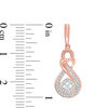 Thumbnail Image 2 of 1/3 CT. T.W. Princess-Cut and Round Diamond Infinity Heart Drop Earrings in 10K Rose Gold