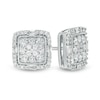 Thumbnail Image 1 of 1/2 CT. T.W. Cushion Multi-Diamond Frame Stud Earrings in 10K White Gold